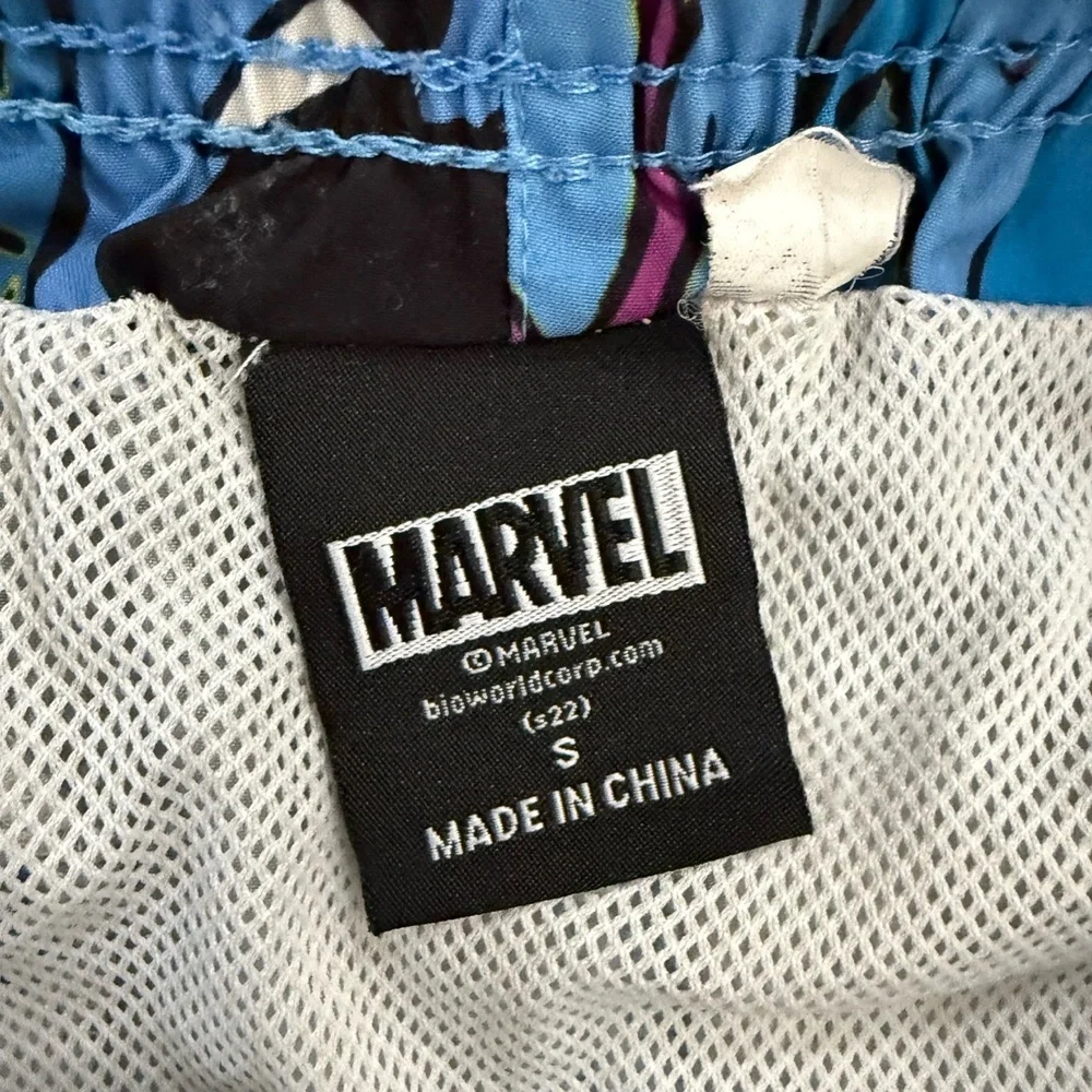 Marvel Shorts Mens‎ Small Blue Swim Trunks Wakanda Forever Drawstring Liner